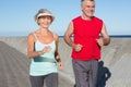 Active senior couple out for a jog Royalty Free Stock Photo