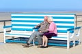 Active senior couple relaxing at the sea Royalty Free Stock Photo