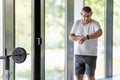 Active senior exercising in a gym Royalty Free Stock Photo