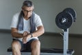 Active senior exercising in a gym Royalty Free Stock Photo