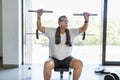 Active senior exercising in a gym Royalty Free Stock Photo