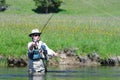 Active senior female fishing portrait Royalty Free Stock Photo