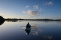 Active senior kayaking on Nine Mike Pond in Everglades National Park, Florida. Royalty Free Stock Photo