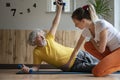 Active senior man taking care of his healthy and physical strength with workout Royalty Free Stock Photo