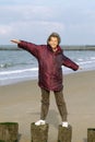 Active senior woman at the beach Royalty Free Stock Photo