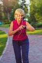 Active senior woman running