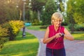 Active senior woman running