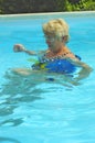 Active senior woman swimming