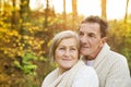 Active seniors taking walk in nature Royalty Free Stock Photo