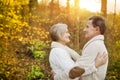 Active seniors taking walk in nature Royalty Free Stock Photo