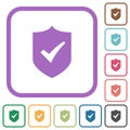 Active shield solid simple icons