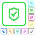 Active shield vivid colored flat icons icons