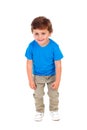 Active small child with blue t-shirt