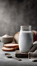 Active sourdough starter in glass jar with bubbles Royalty Free Stock Photo