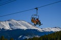 Active sporty lifestyle and winter vacation at Breckenridge Ski Resort in Colorado.