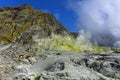 Active steam vents on White Island, New Zealand`s most active cone volcano