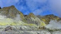 Active steam vents on White Island, New Zealand`s most active cone volcano