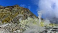 Active steam vents on White Island, New Zealand`s most active cone volcano