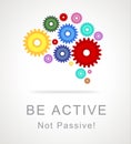 Active Versus Passive Icons Represent Proactive Strategy 3d Illustration Royalty Free Stock Photo