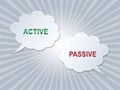 Active Versus Passive Speech Bubbles Represent Proactive Strategy 3d Illustration Royalty Free Stock Photo