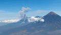 Active Volcano fuego erupting grey smoke cloud in guatemala. Royalty Free Stock Photo