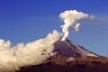 Active volcano Popocatepetl near the city of puebla, mexico