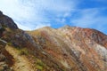 Active volcano Mount Egon with a caldera and sulfuric gasses coming from within the volcano on East Nusa Tenggara, Flores, Royalty Free Stock Photo