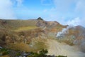 Active volcano Mount Egon with a caldera and sulfuric gasses coming from within the volcano on East Nusa Tenggara, Flores, Royalty Free Stock Photo