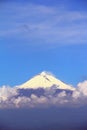 Popocatepetl volcano with snow and clouds near cholula  puebla, mexico II Royalty Free Stock Photo