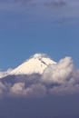 Popocatepetl volcano with snow and clouds near cholula  puebla, mexico IV Royalty Free Stock Photo