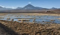 Active volcano Putana also known as Jorqencal or Machuca near Vado Rio Putana in Atacama Desert, Chile