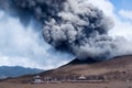 An active volcano at the Tengger Semeru National Park in East Java, Indonesia. Royalty Free Stock Photo