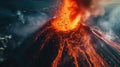 An active volcano unleashes a colossal eruption, a breathtaking display of nature\'s fury, Ai Generated