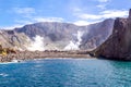 Active Volcano at White Island New Zealand. Volcanic Sulfur Crater Lake. Royalty Free Stock Photo