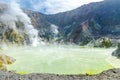 Active Volcano at White Island New Zealand. Volcanic Sulfur Crater Lake. Royalty Free Stock Photo