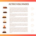 Active Volcanoes Flat Vector Banner