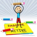 Active Vs Passive Kid Shows Positive Attitude 3d Illustration Royalty Free Stock Photo