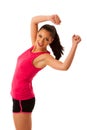 Active woman doing aerobics for a cardio training dancing Royalty Free Stock Photo