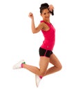 Active woman doing aerobics for a cardio training dancing Royalty Free Stock Photo