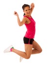 Active woman doing aerobics for a cardio training dancing Royalty Free Stock Photo