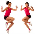 Active woman doing aerobics for a cardio training dancing Royalty Free Stock Photo