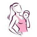 Active woman doing fitness symbol