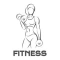 Active Woman Fitness Emblem Sport concept Design Template