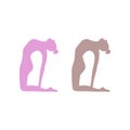 ACTIVE WOMAN MAKING YOGA ASANA VECTOR ILLUSTRATION Royalty Free Stock Photo