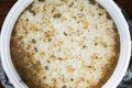 Yeast Krausen in a Bucket of a Homebrewer's Beer Fermenting