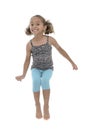 Active Young Girl Jumping With Joy Royalty Free Stock Photo