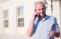 Active young man making payment Royalty Free Stock Photo