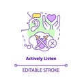 Actively listen concept icon