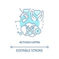 Actively listen turquoise concept icon