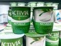 Activia with Bifidus probiotic, yogurt packs Royalty Free Stock Photo